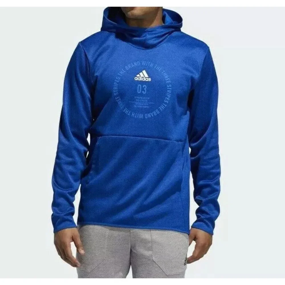 Adidas Sport Hoodie with Team Issue Badge, Collegiate Royal / Heather / White, L
